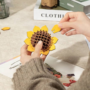 DIY 3D Wooden Flower Puzzle | Sunflower