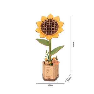 DIY 3D Wooden Flower Puzzle | Sunflower