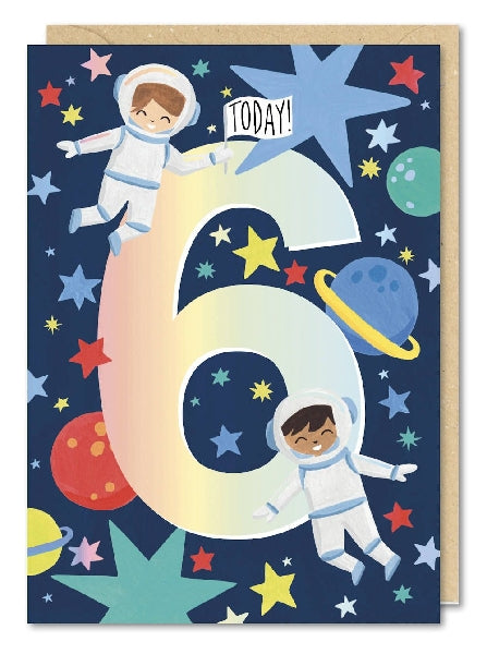 6th Birthday Space Age Birthday Card