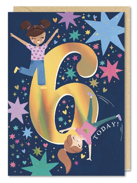 6th Birthday Fireworks Age Birthday Card