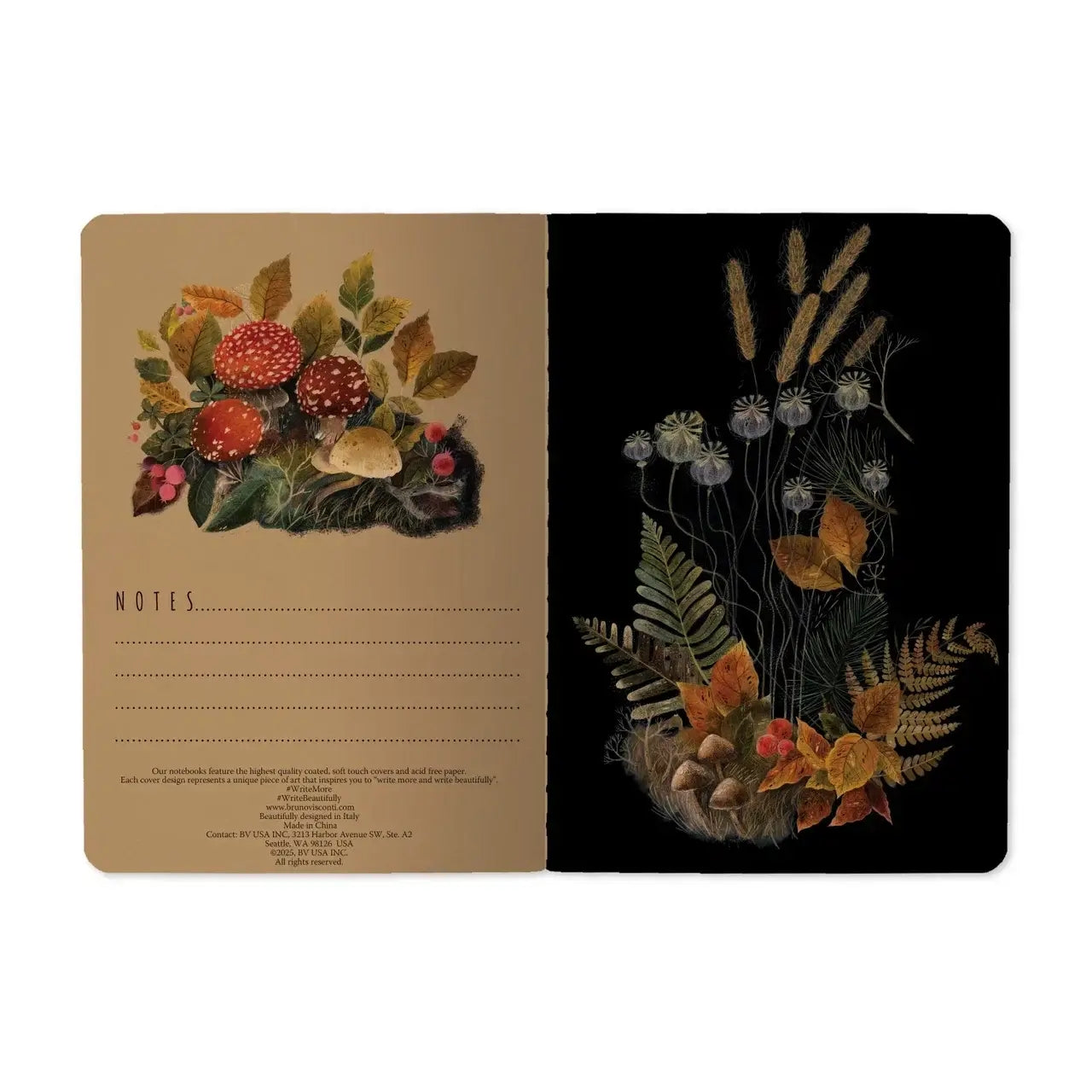 Forest Mushrooms Small Lined Notebook