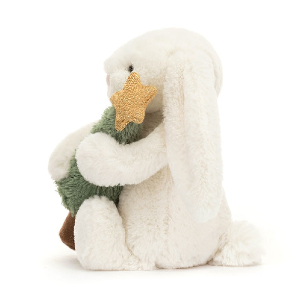 Jellycat Bashful Bunny With Christmas Tree Plush