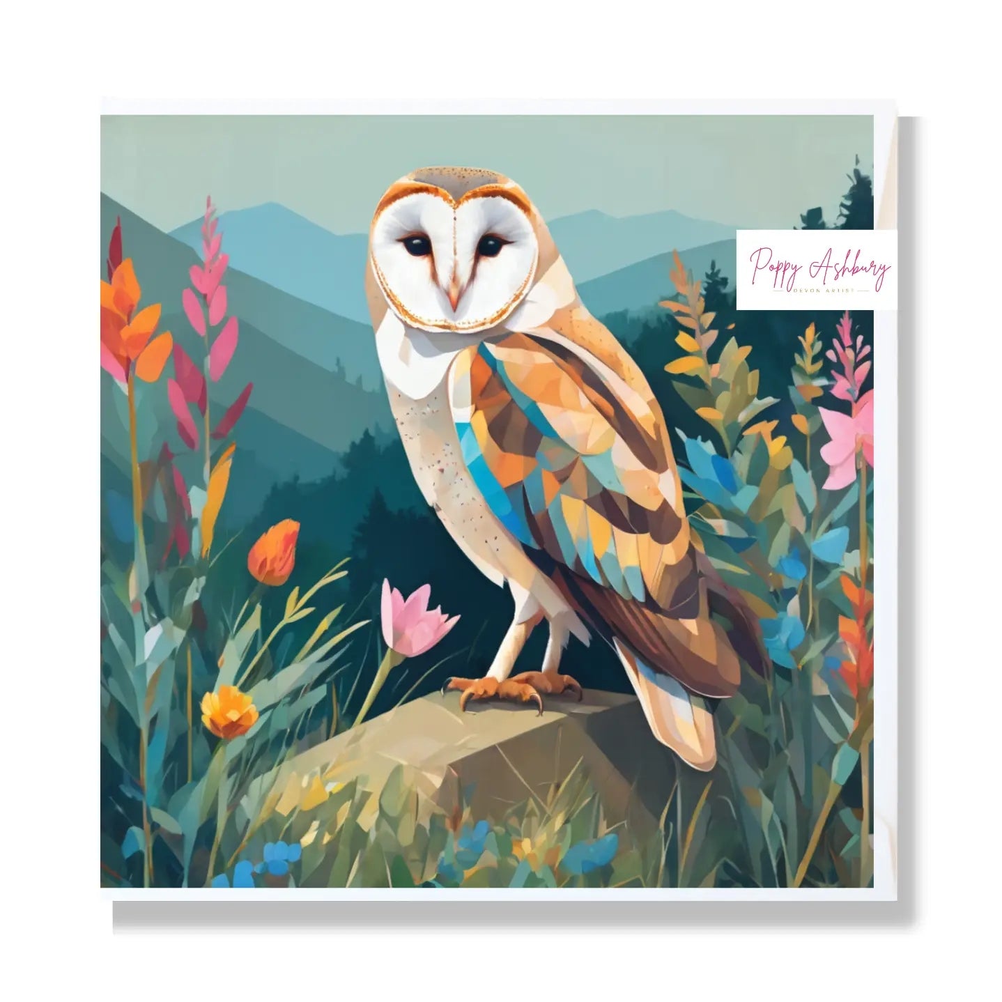 Barn Owl Blank Art Card