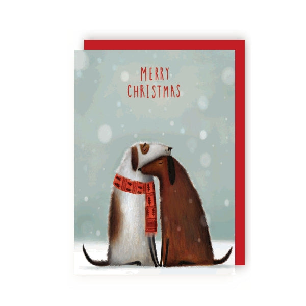 Dogs In Snow Christmas Card