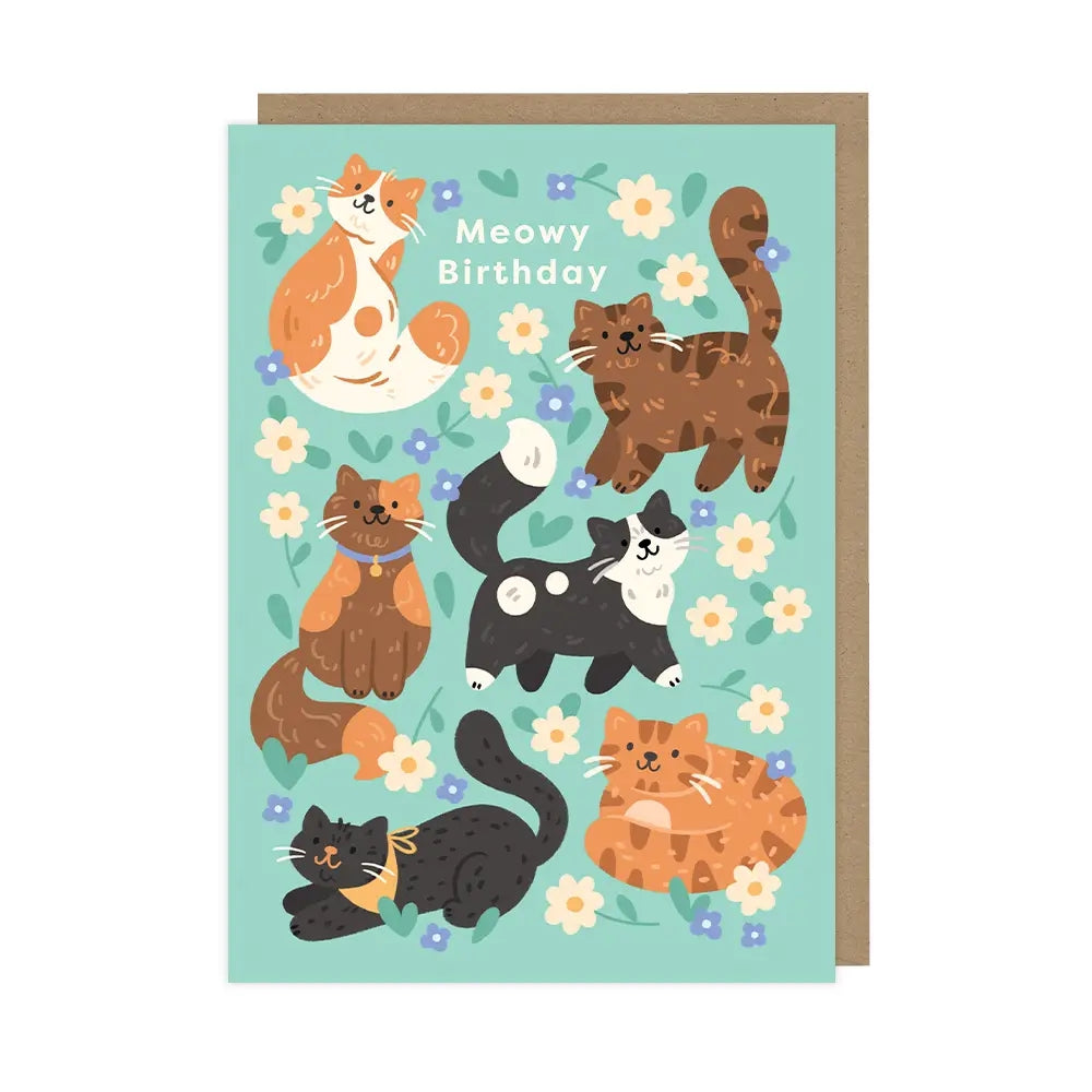 Meowy Cats Birthday Card