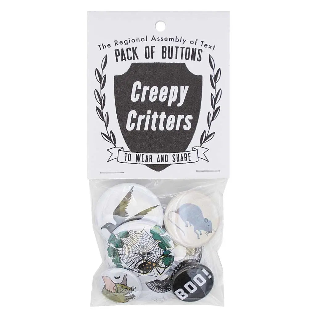 Regional Assembly Of Text Button Pack | Creepy Critters