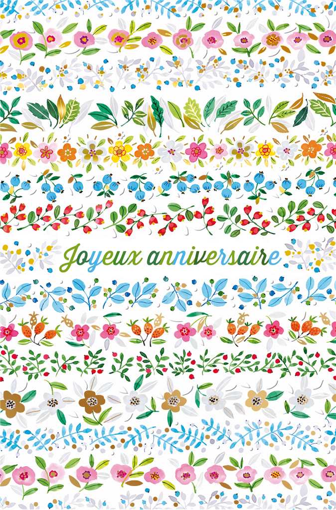 Joyeux Anniversaire Fleurs Card