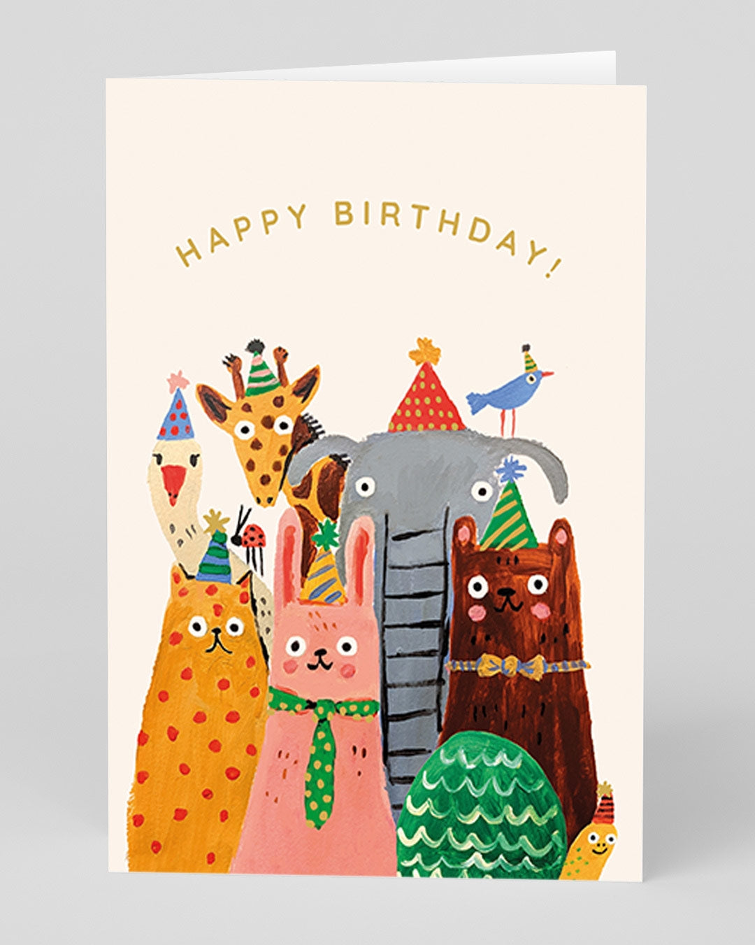 Animals In Party Hats Birthday Card