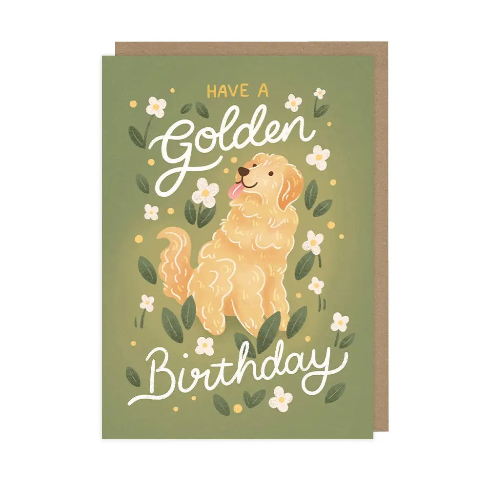 Golden Dog Birthday Card