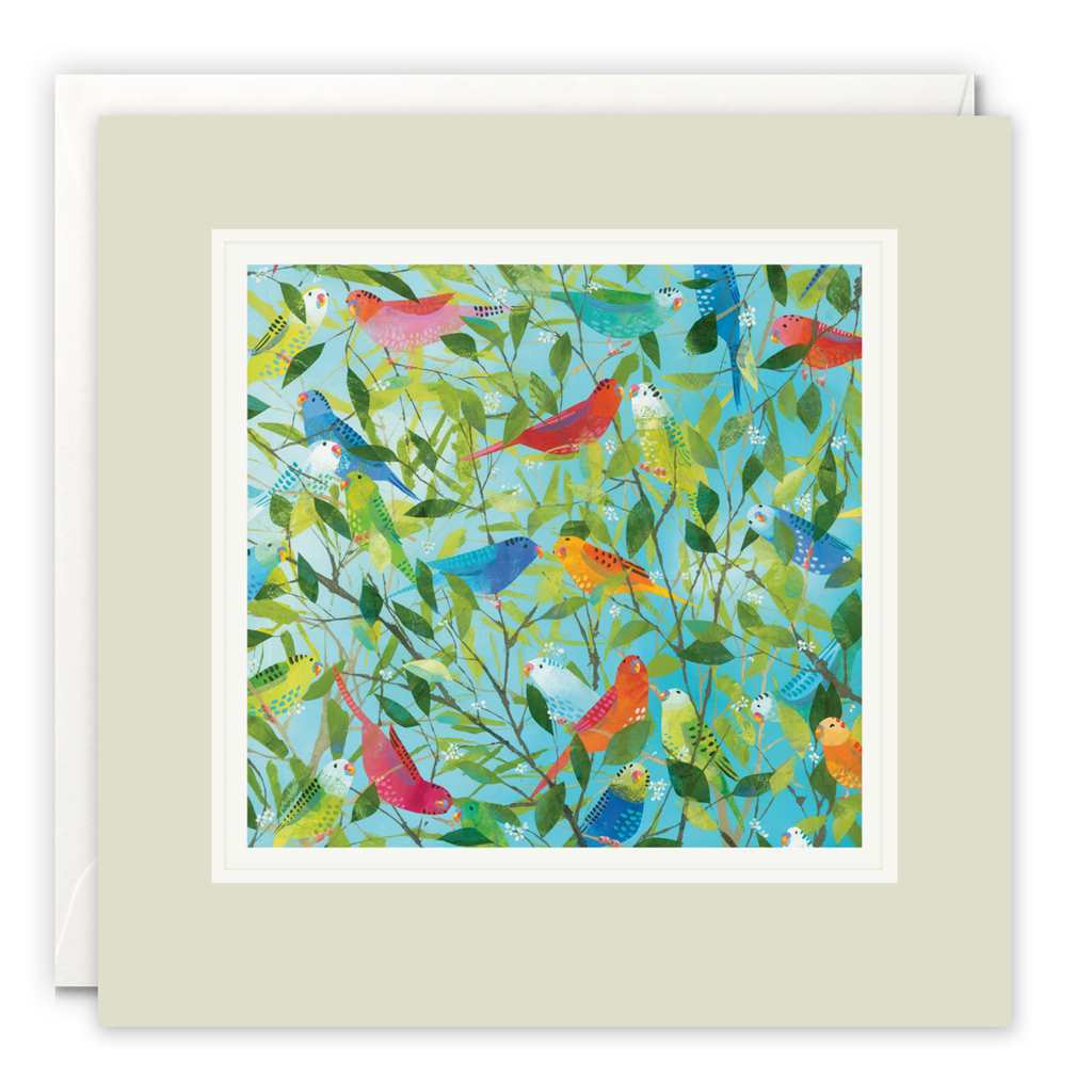 Parakeet Party Blank Art Card