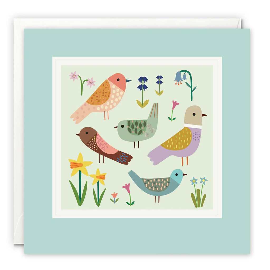 Spring Birds Blank Art Card