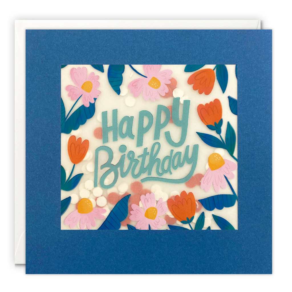 Confetti Flowers Birthday Card