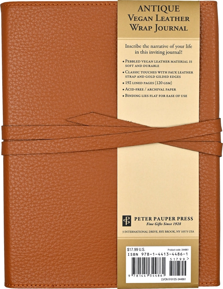Antique Vegan Leather Wrap Journal