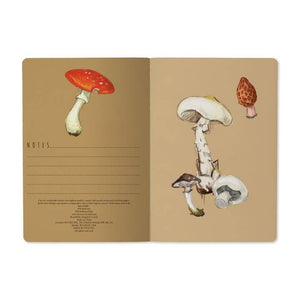 Mushrooms On White Lined Notebook