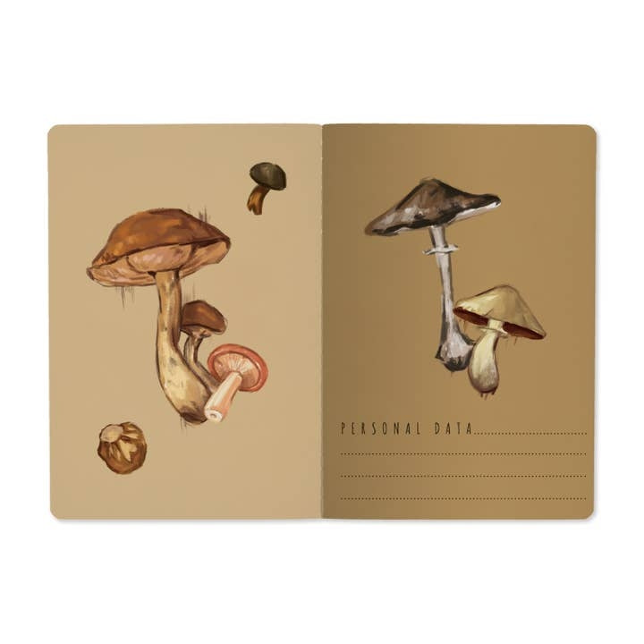 Mushrooms On White Lined Notebook