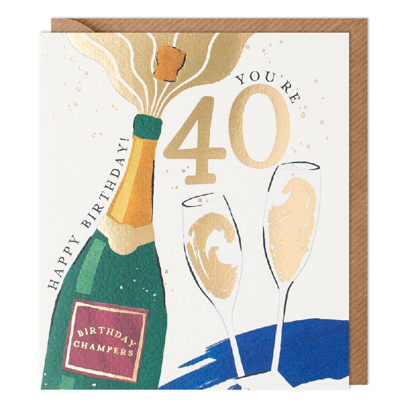 40 Champagne Age Birthday Card