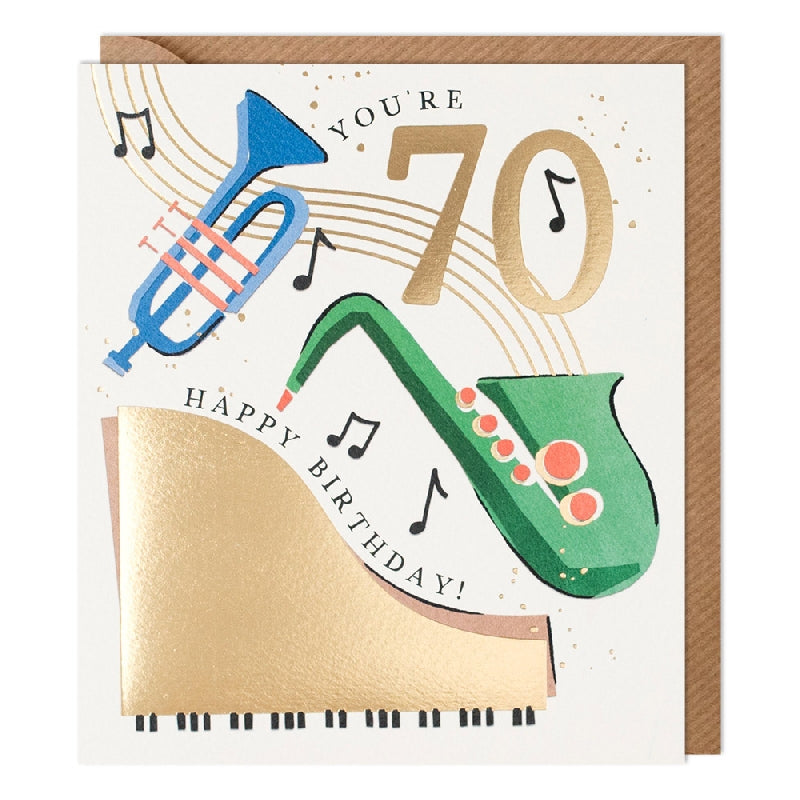 70 Music Age Birthday Card