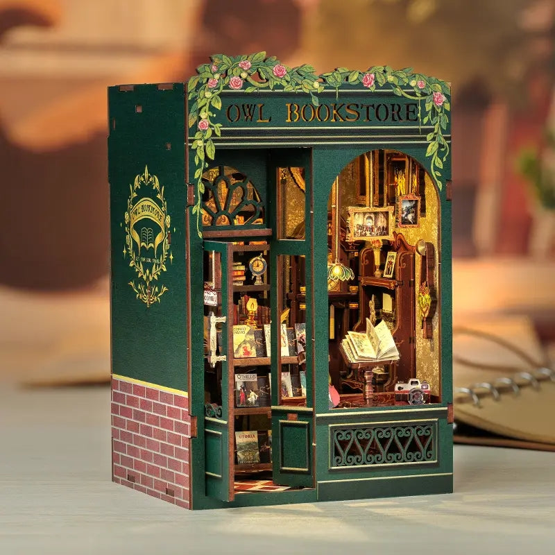 Miniature Diy Kit Book Nook | Owl Bookstore