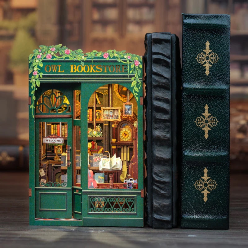 Miniature Diy Kit Book Nook | Owl Bookstore