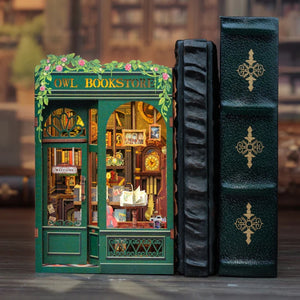 Miniature Diy Kit Book Nook | Owl Bookstore