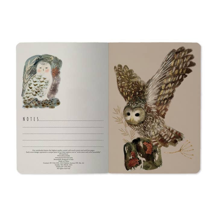Owls Small Lined Notebook