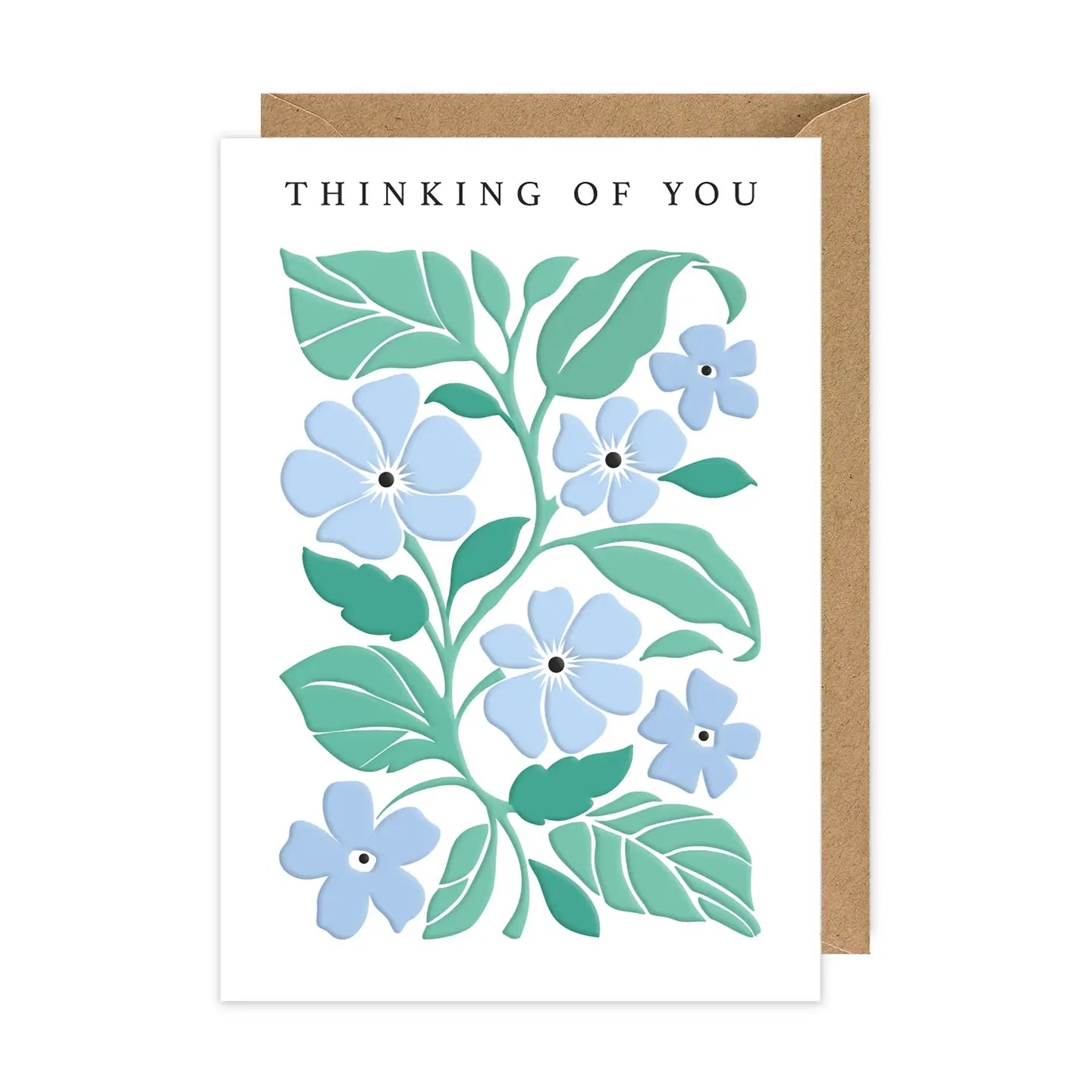 Blue Floral Get Well Card