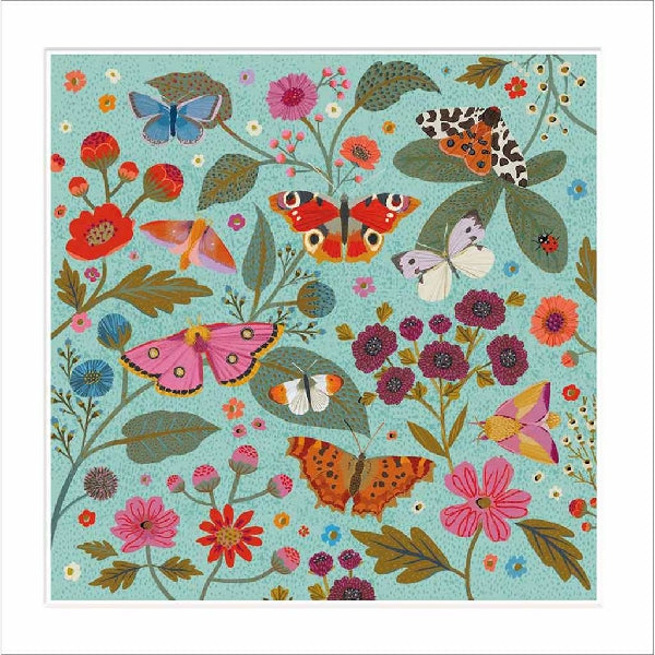 Colourful Butterflies Blank Art Card