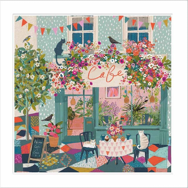 Cat Cafe Blank Art Card