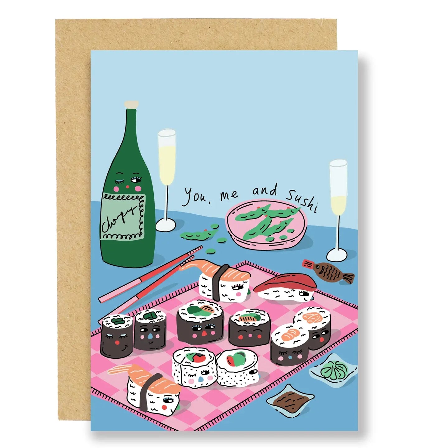 You, Me and Sushi Love Card