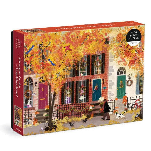 Galison 1000 Piece Puzzle | Autumn In The Neighborhood