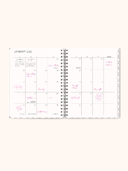 Studio Oh! 2025 17-Month Planner | Midnight Black