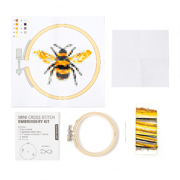Mini Bee Cross Stitch Embroidery Kit