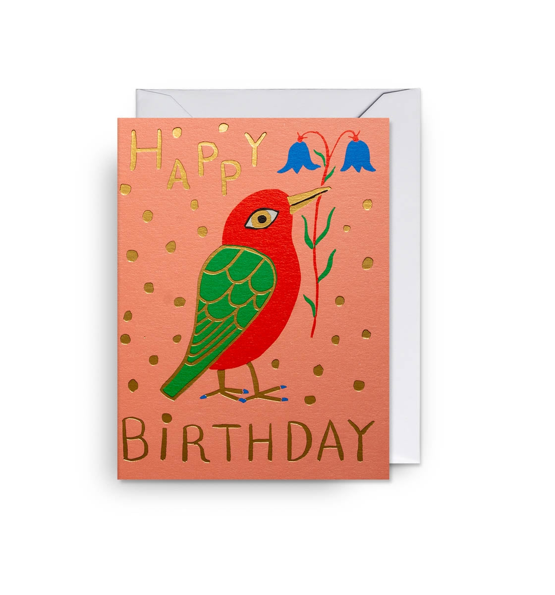 Blue Bells Bird Birthday Card