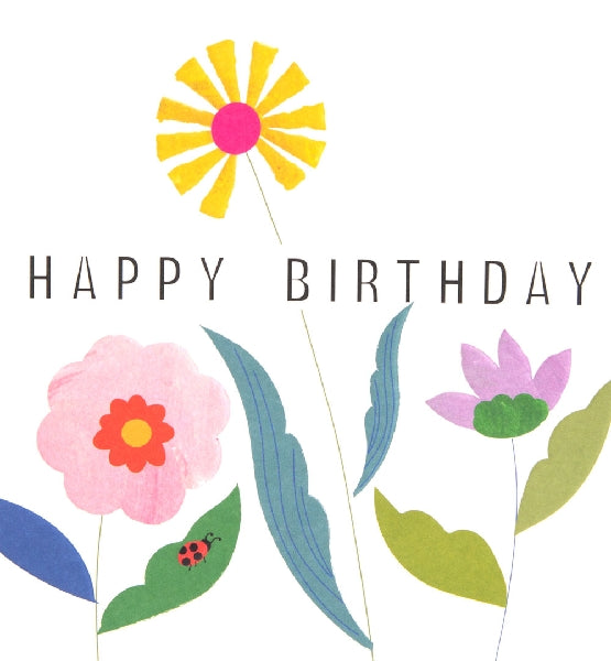 Bright Flowers Birthday Card