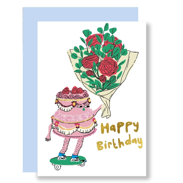 Cake On Skates Birthday Card