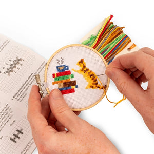 Book Kitty Mini Cross Stitch Embroidery Kit