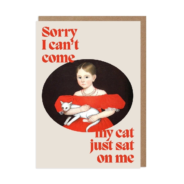 Cat Sat On Me Blank Humour Card