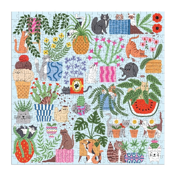 Galison 500 Piece Puzzle | Cats in the Houseplants