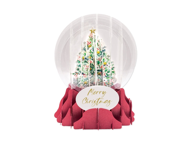 Christmas Tree Pop Up Snow Globe Card