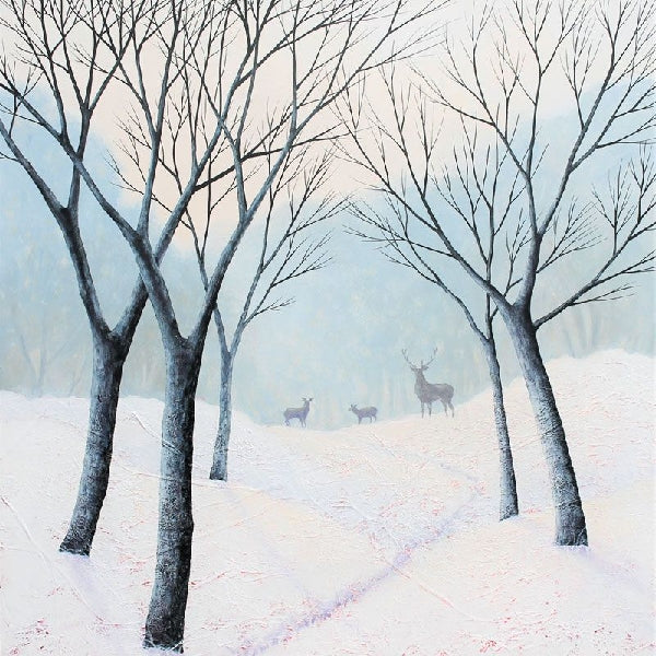 Deer At Dawn Blank Art Card