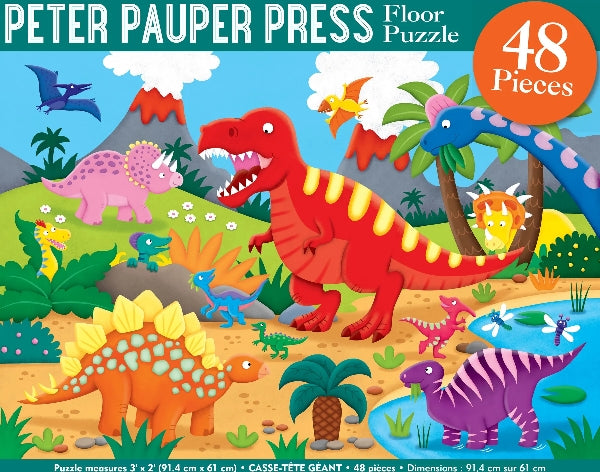 Peter Pauper Floor 48 Piece Floor Puzzle | Dinosaurs