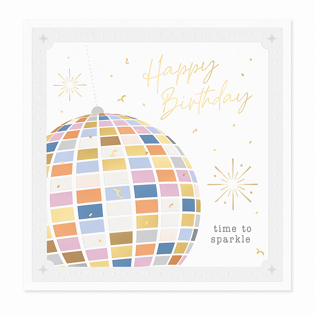 Disco Ball Birthday Card