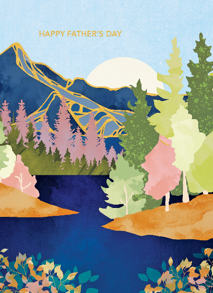 Summer Forest Lake Father's Day Card