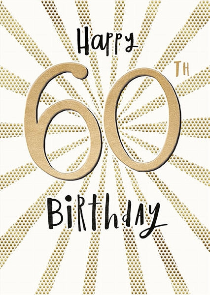 60th Birthday  Gold Dots Age Birthday Card