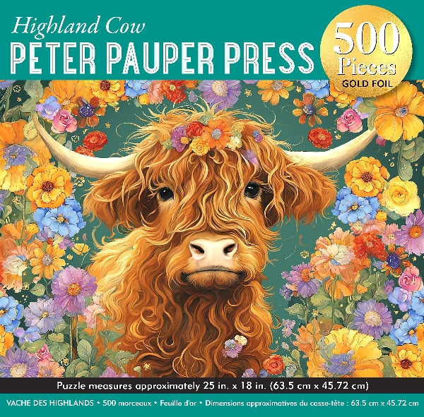Peter Pauper 500 Piece Puzzle | Highland Cow
