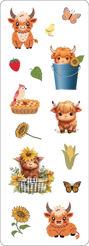 Highland Cows Sticker Set