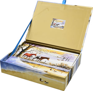 Horses In Winter Deluxe Boxed Holiday Cards | Set of 20