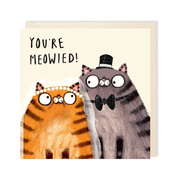 Just Meowied Cats Wedding Card