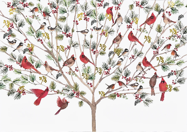 Merry Perch Boxed Holiday Cards | Set of 20