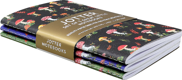 Set of 3 Mushrooms Jotter Notebooks
